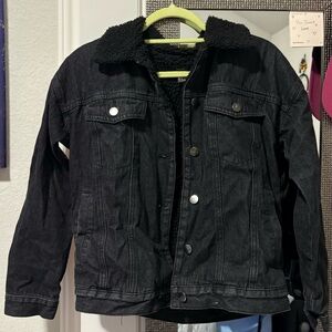 Black Jean Jacket Classic Trucker Style Size Small